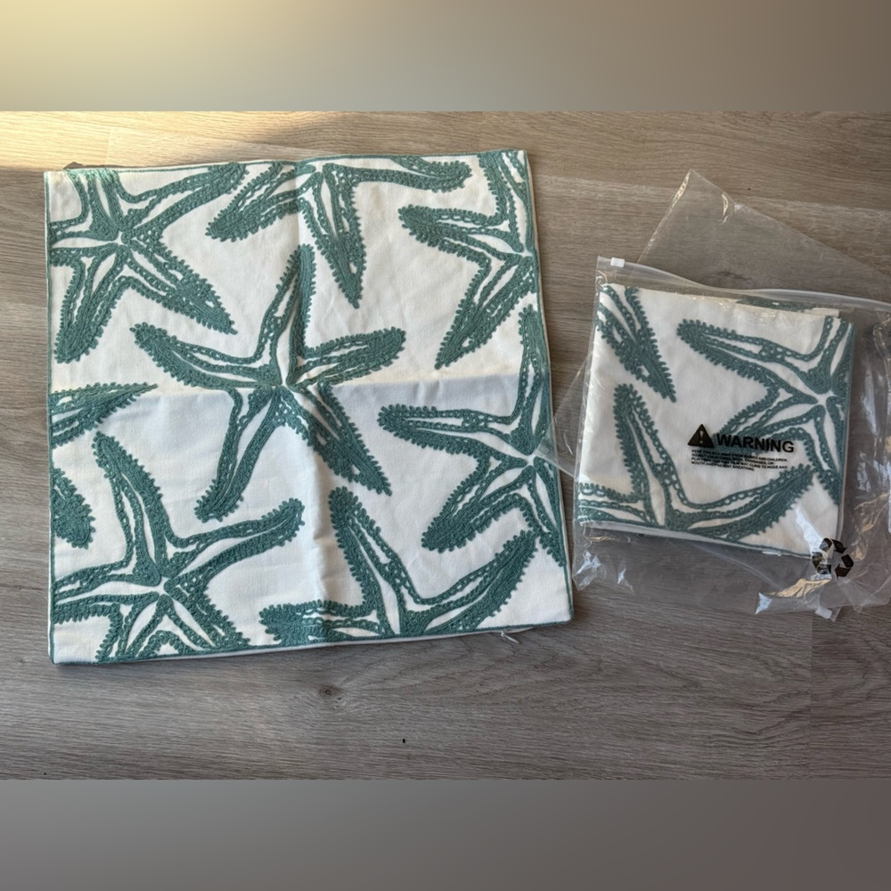 Set of 2 Starfish Patterned Pillow Covers